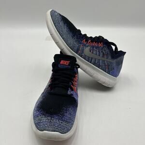 Nike Free RN Flyknit Women's Size 10 Running Shoes Black Persian Violet